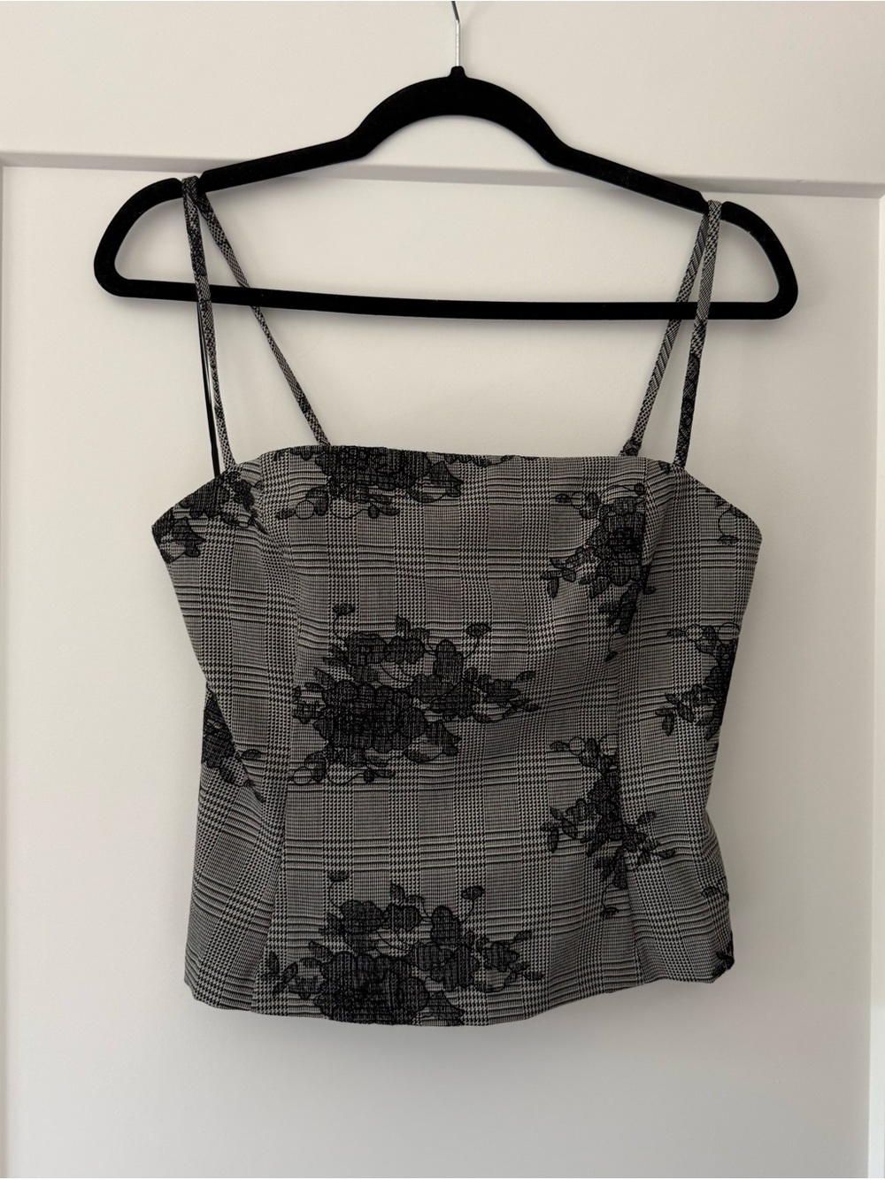 Plaid Floral Cami Top